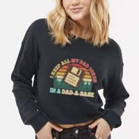 Retro I Keep All My Dad Jokes In A Dad A Base Cropped Pullover Crew