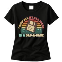 Retro I Keep All My Dad Jokes In A Dad A Base Womens T-Shirt