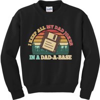 Retro I Keep All My Dad Jokes In A Dad A Base Kids Sweatshirt