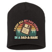Retro I Keep All My Dad Jokes In A Dad A Base Short Acrylic Beanie