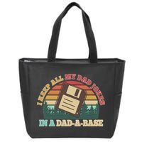 Retro I Keep All My Dad Jokes In A Dad A Base Zip Tote Bag