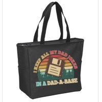 Retro I Keep All My Dad Jokes In A Dad A Base Zip Tote Bag