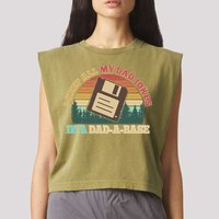 Retro I Keep All My Dad Jokes In A Dad A Base Garment-Dyed Women's Muscle Tee