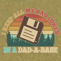Retro I Keep All My Dad Jokes In A Dad A Base Garment-Dyed Women's Muscle Tee