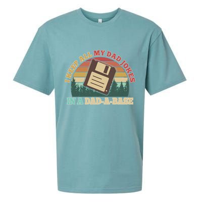 Retro I Keep All My Dad Jokes In A Dad A Base Sueded Cloud Jersey T-Shirt