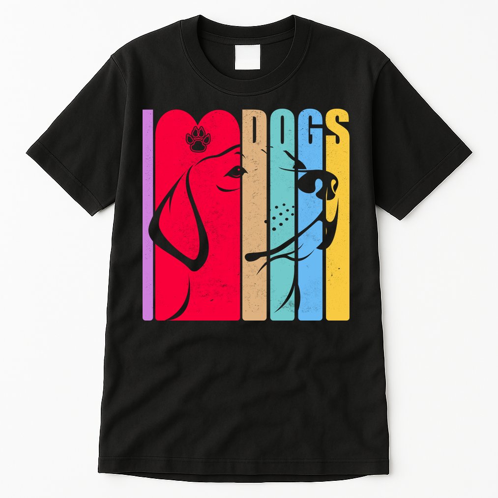 Retro I Love Dogs Tall T-Shirt
