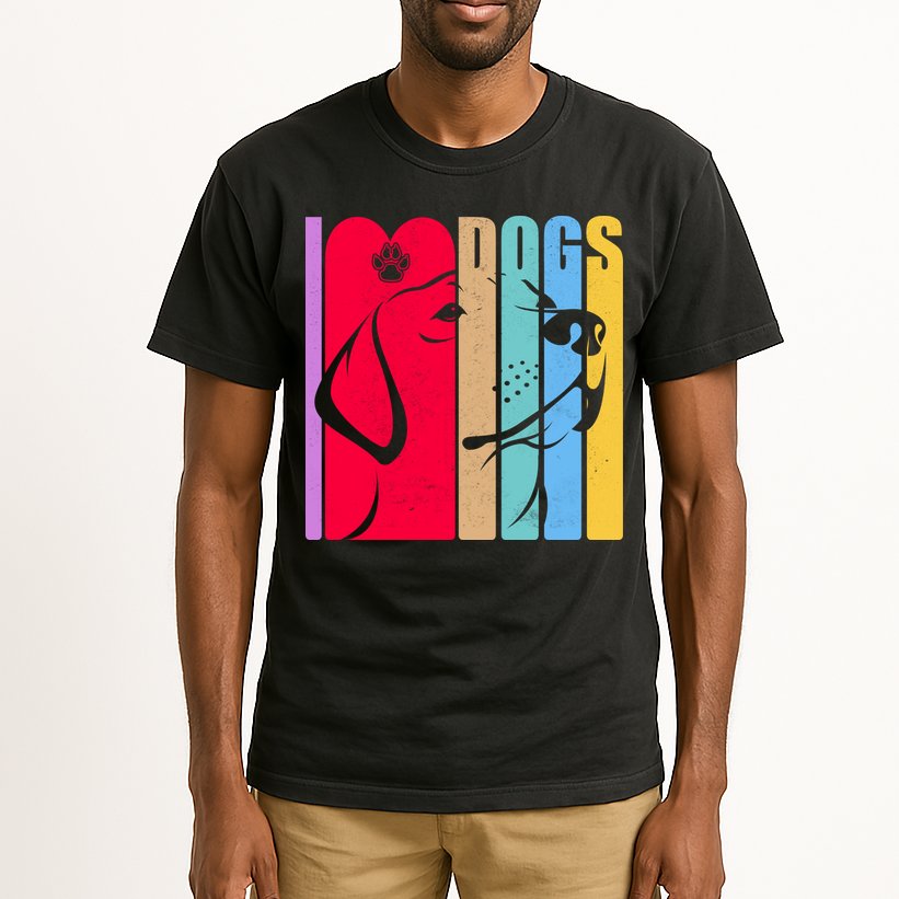 Retro I Love Dogs Tall T-Shirt