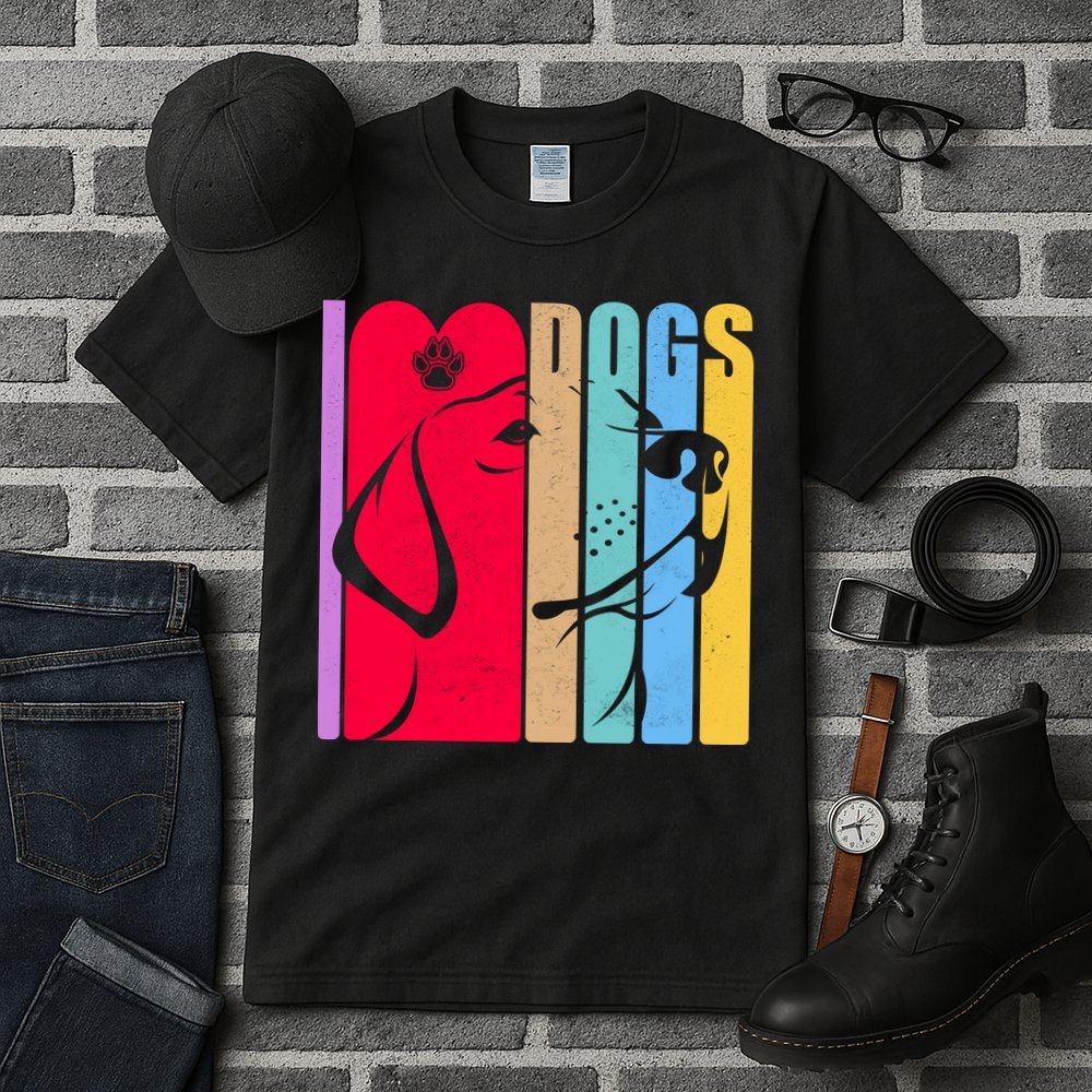 Retro I Love Dogs Tall T-Shirt