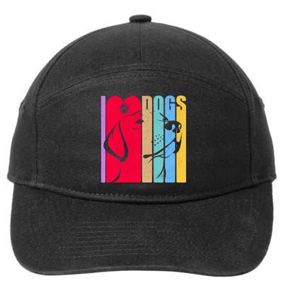 Retro I Love Dogs 7-Panel Snapback Hat
