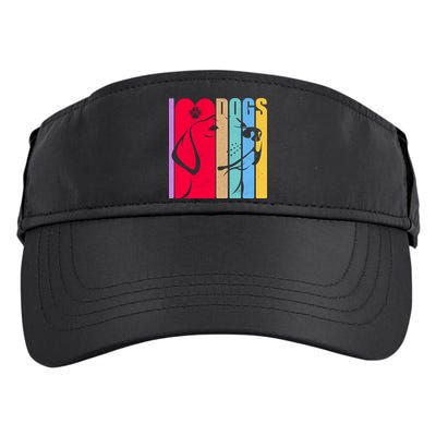 Retro I Love Dogs Adult Drive Performance Visor