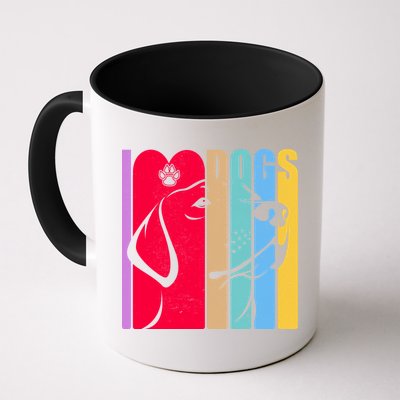 Retro I Love Dogs Mug