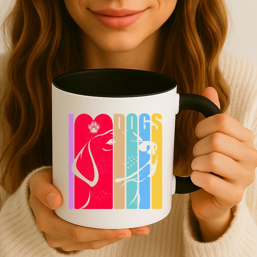 Retro I Love Dogs Mug