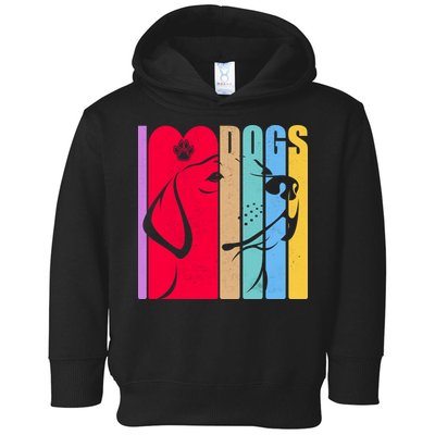 Retro I Love Dogs Toddler Hoodie