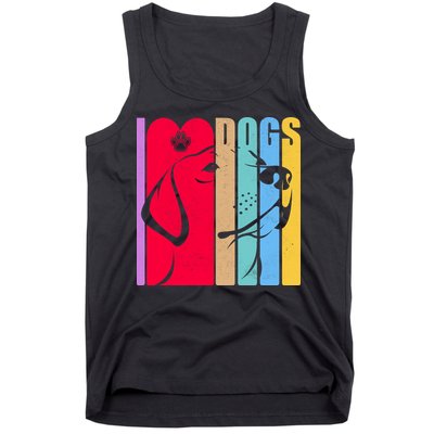Retro I Love Dogs Tank Top