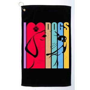 Retro I Love Dogs Platinum Collection Golf Towel