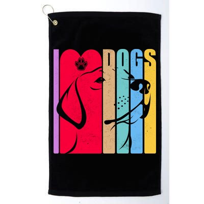 Retro I Love Dogs Golf Towel