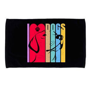 Retro I Love Dogs Microfiber Hand Towel