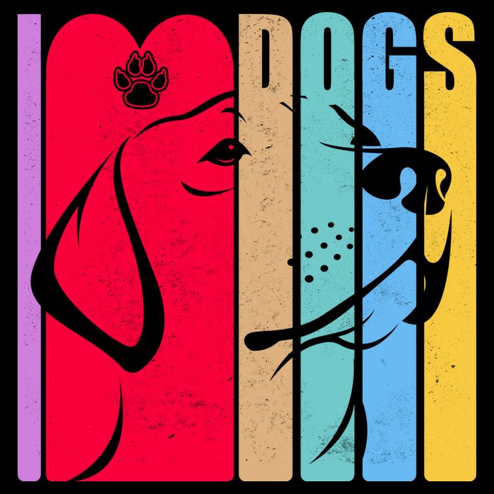 Retro I Love Dogs Kids Hoodie