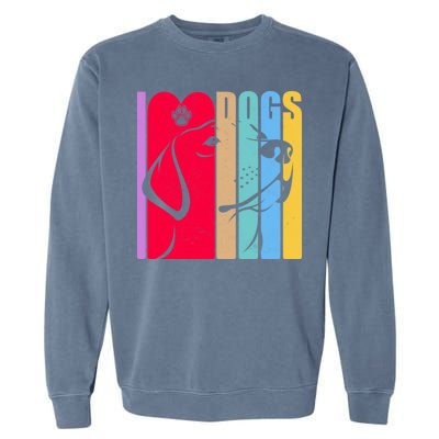 Retro I Love Dogs Garment-Dyed Sweatshirt