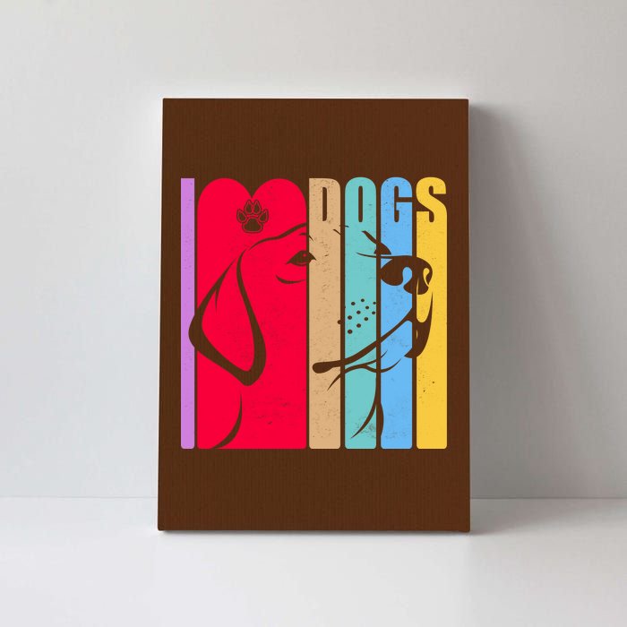 Retro I Love Dogs Canvas