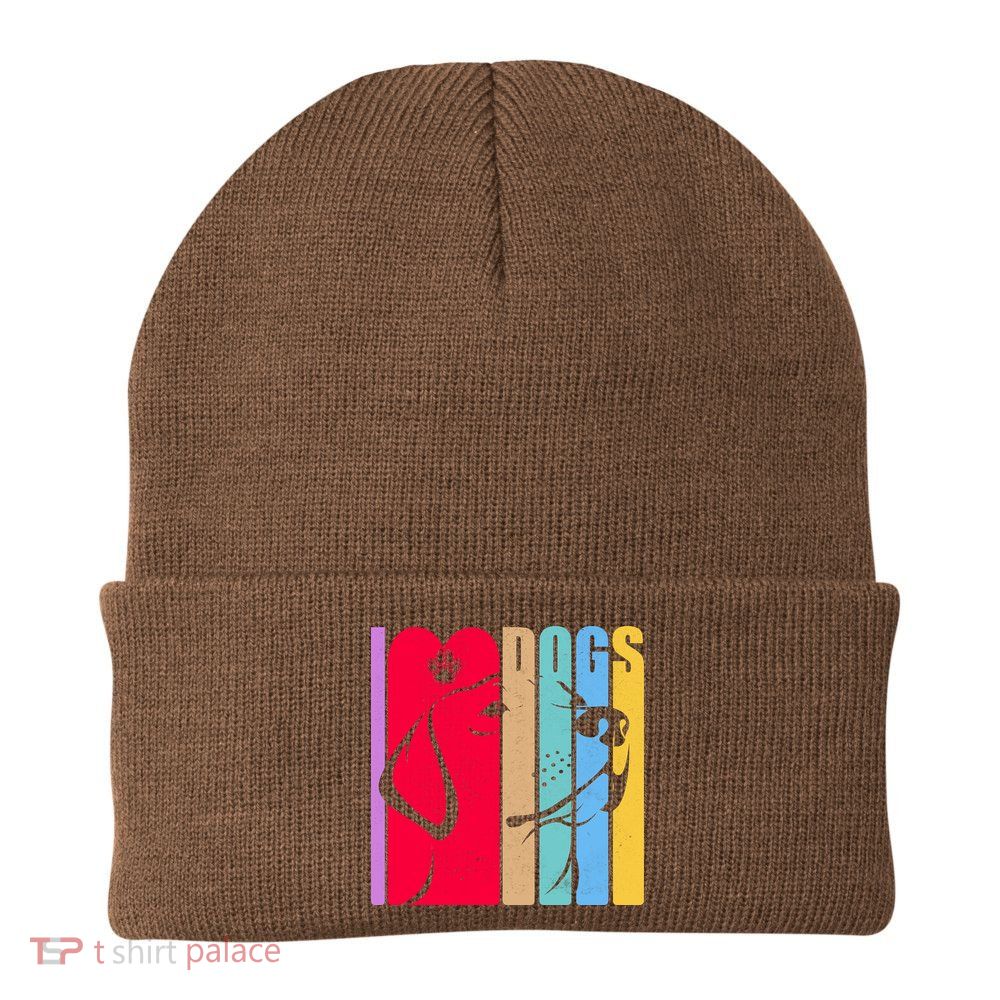 Retro I Love Dogs Beanie