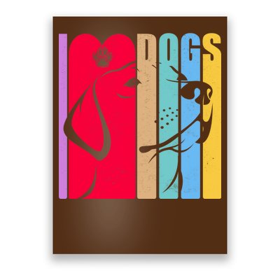 Retro I Love Dogs Poster