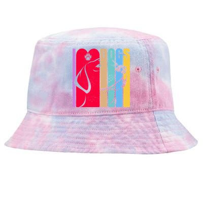 Retro I Love Dogs Tie-Dyed Bucket Hat