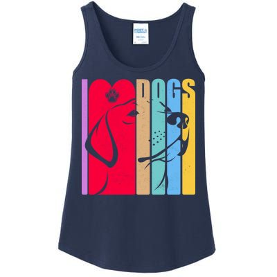 Retro I Love Dogs Ladies Essential Tank