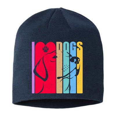 Retro I Love Dogs Sustainable Beanie