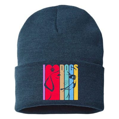 Retro I Love Dogs Sustainable Knit Beanie