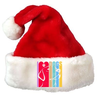 Retro I Love Dogs Premium Christmas Santa Hat