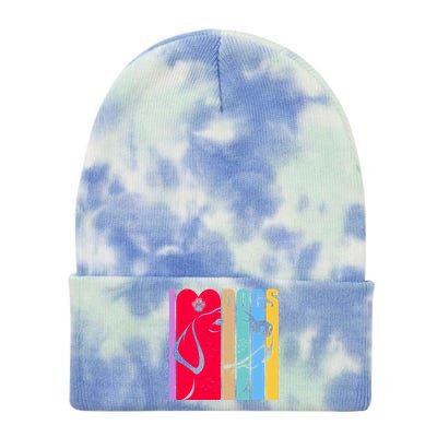 Retro I Love Dogs Tie Dye 12in Knit Beanie