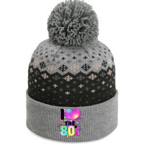 Retro I Love The 80's  The Baniff Cuffed Pom Beanie