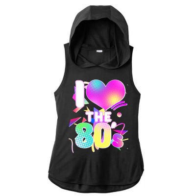 Retro I Love The 80's  Ladies PosiCharge Tri-Blend Wicking Draft Hoodie Tank