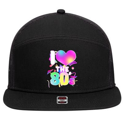 Retro I Love The 80's  7 Panel Mesh Trucker Snapback Hat