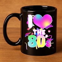 Retro I Love The 80's  11oz C Handle Ceramic Mug