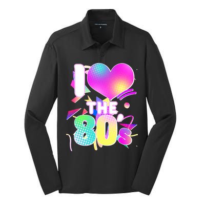 Retro I Love The 80's  Silk Touch Performance Long Sleeve Polo