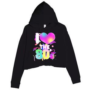 Retro I Love The 80's  Crop Fleece Hoodie