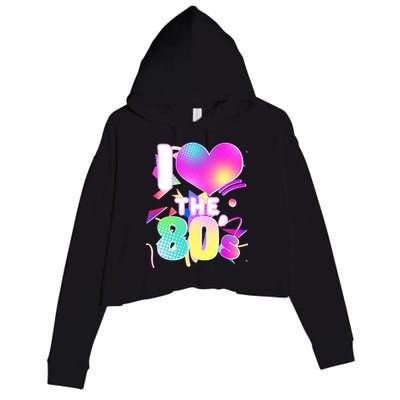 Retro I Love The 80's  Crop Fleece Hoodie