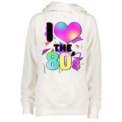 Retro I Love The 80's  Womens Funnel Neck Pullover Hood