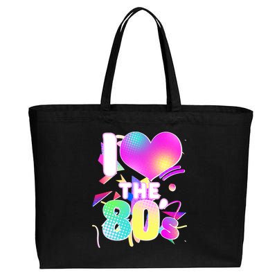 Retro I Love The 80's  Cotton Canvas Jumbo Tote