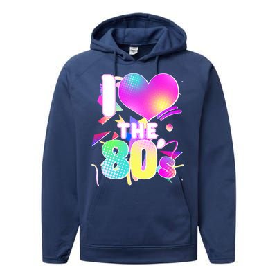 Retro I Love The 80's  Performance Fleece Hoodie