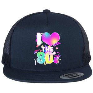 Retro I Love The 80's  Flat Bill Trucker Hat