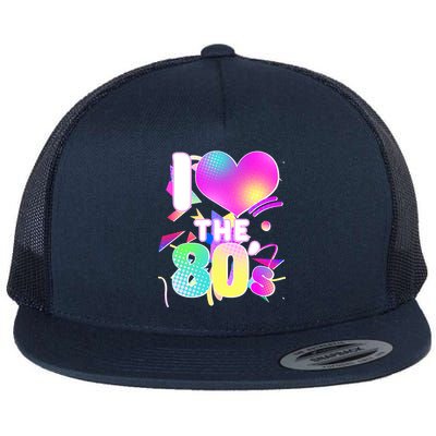 Retro I Love The 80's  Flat Bill Trucker Hat