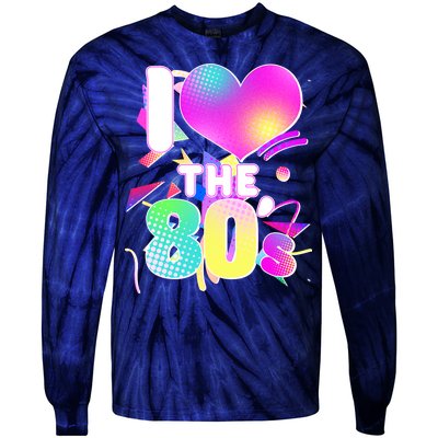 Retro I Love The 80's  Tie-Dye Long Sleeve Shirt