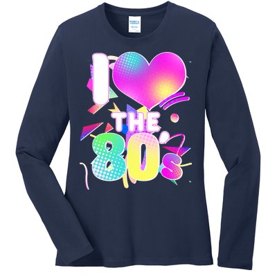 Retro I Love The 80's  Ladies Long Sleeve Shirt