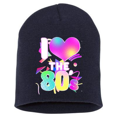 Retro I Love The 80's  Short Acrylic Beanie