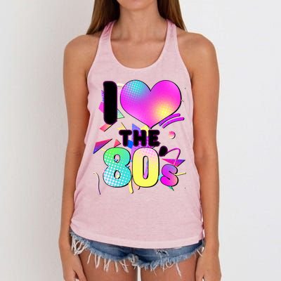 Retro I Love The 80's  Women's Knotted Racerback Tank