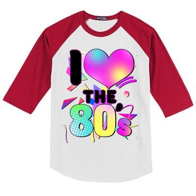 Retro I Love The 80's  Kids Colorblock Raglan Jersey