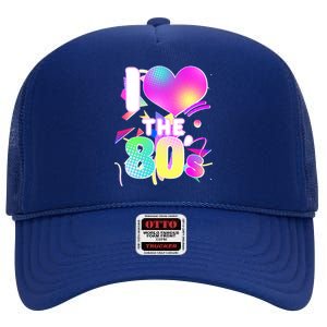 Retro I Love The 80's  High Crown Mesh Back Trucker Hat